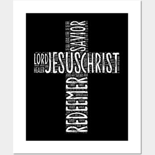 Jesus Christ Word Art Cross Posters and Art